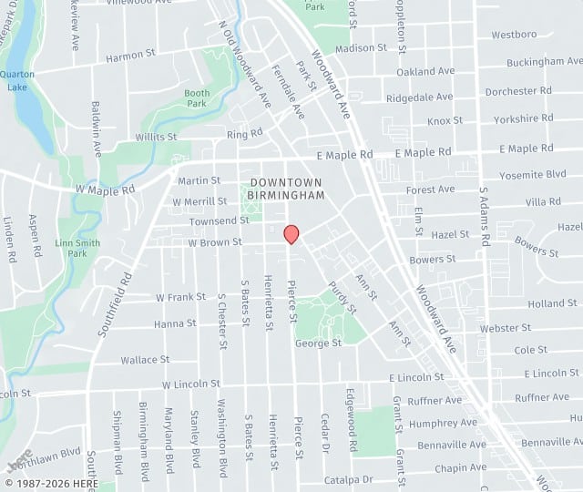 Location Map: 122 East Brown Street Birmingham, MI 48009