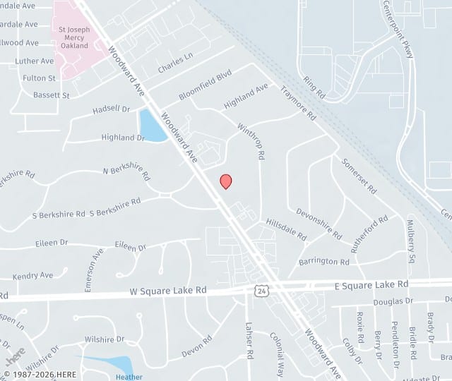 Location Map: 43494 Woodward Avenue, Suite 101 Bloomfield Hills, MI 48302